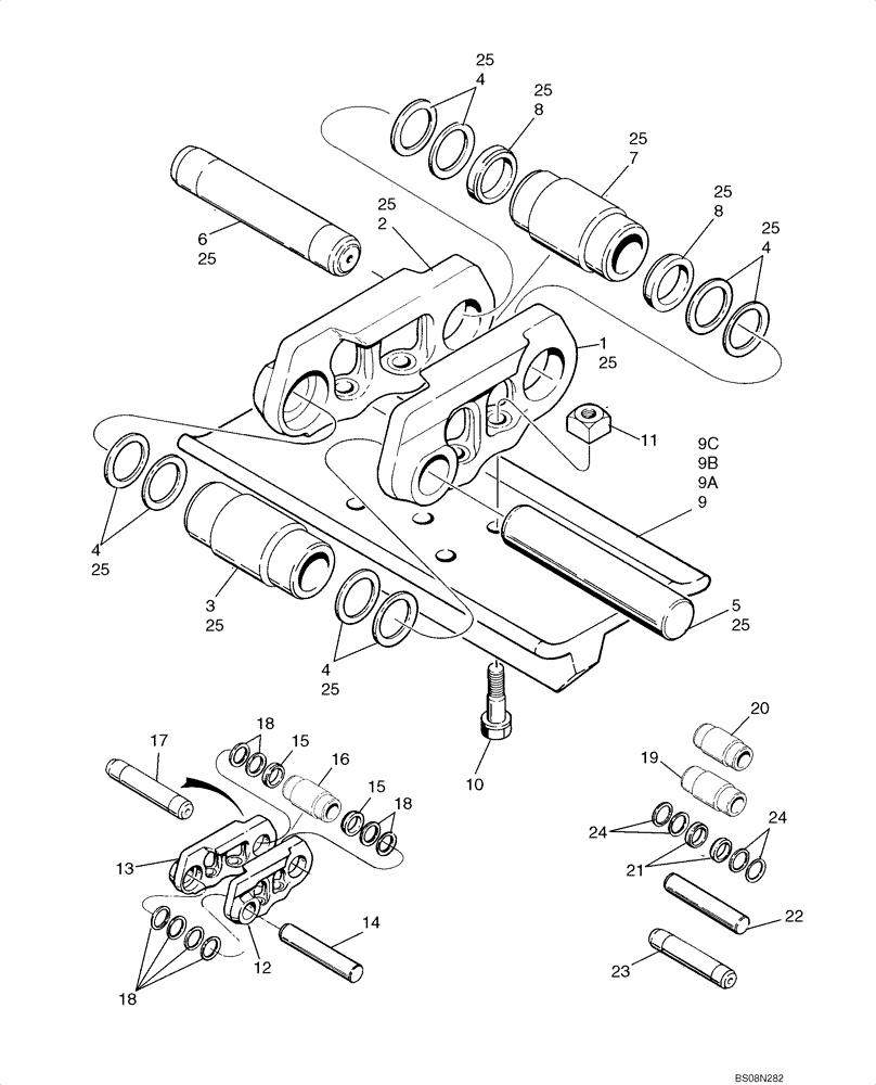 Схема запчастей Case 750L - (05-09) - TRACK CHAIN, SEALED (11) - TRACKS/STEERING