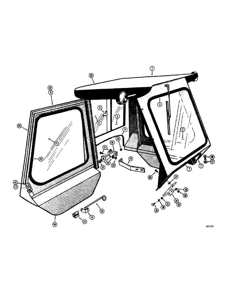 Схема запчастей Case W8B - (238) - OPERATOR CAB (05) - UPPERSTRUCTURE CHASSIS