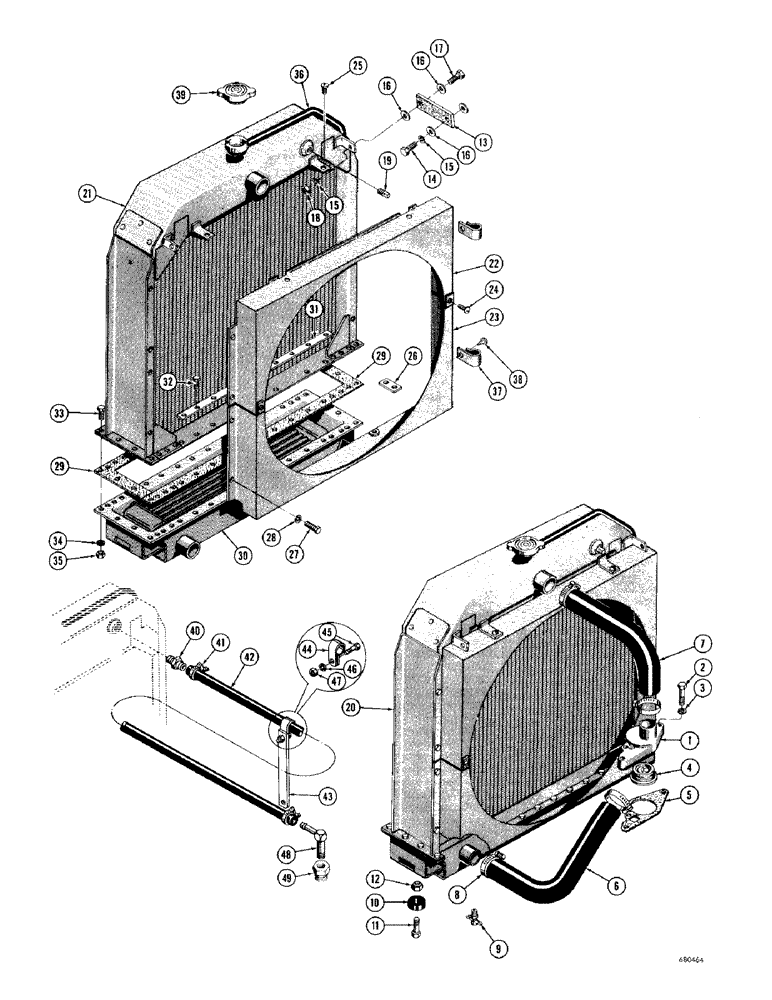 Схема запчастей Case 1000D - (070) - D31846 RADIATOR (01) - ENGINE