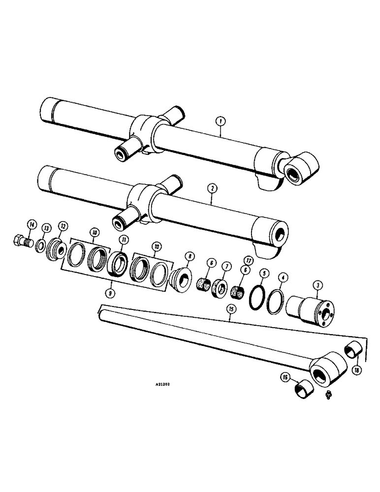 Схема запчастей Case W8E - (264) - G32000 LOADER TILT CYLINDERS, G32227 LOADER TILT CYLINDERS (08) - HYDRAULICS