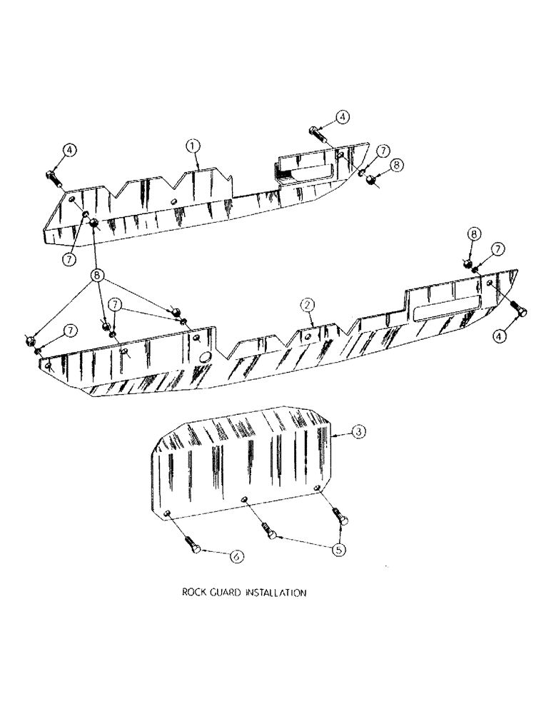 Схема запчастей Case 300 - (075) - ROCK GUARD INST. (04) - UNDERCARRIAGE