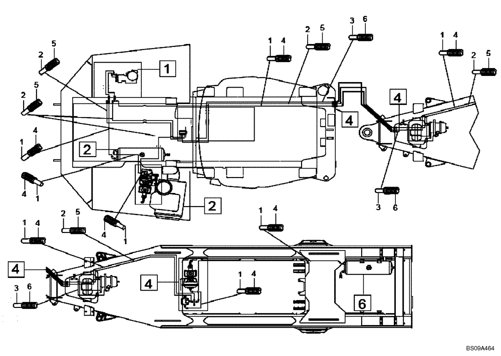 Схема запчастей Case 330B - (47A04002317[001]) - PNEUMATIC LINES INSTAL, BRAKE SYSTEM (P.I.N. HHD0330BN7PG57000 AND AFTER) (84194272) (09) - Implement / Hydraulics / Frame / Brakes