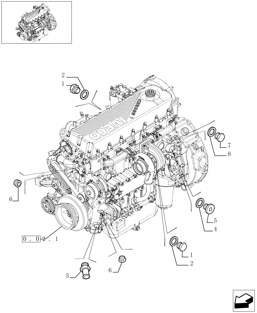 Схема запчастей Case F2CE9684C E002 - (0.32.4[01]) - PIPING - ENGINE COOLING SYSTEM (504032236-504031567-504032238-504031565-504088291) 