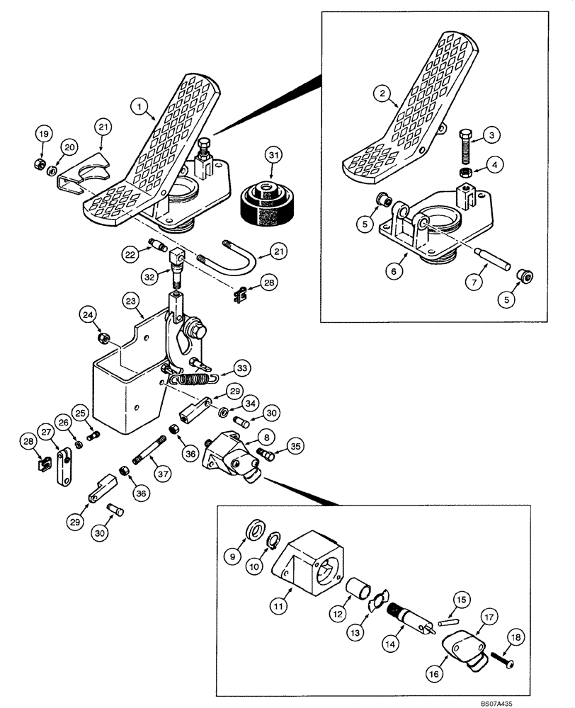 Схема запчастей Case 865 VHP - (03.02[00]) - THROTTLE PEDAL (03) - FUEL SYSTEM