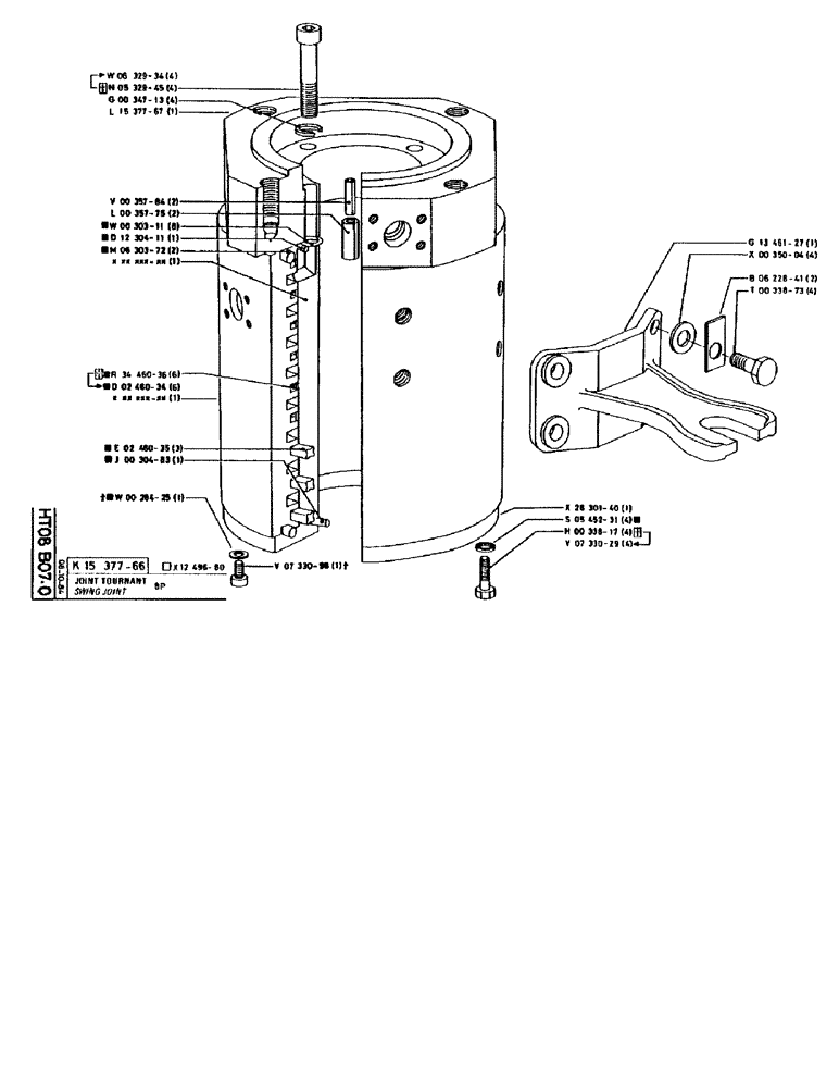 Схема запчастей Case 90BCL - (312) - SWING JOINT 8P (07) - HYDRAULIC SYSTEM