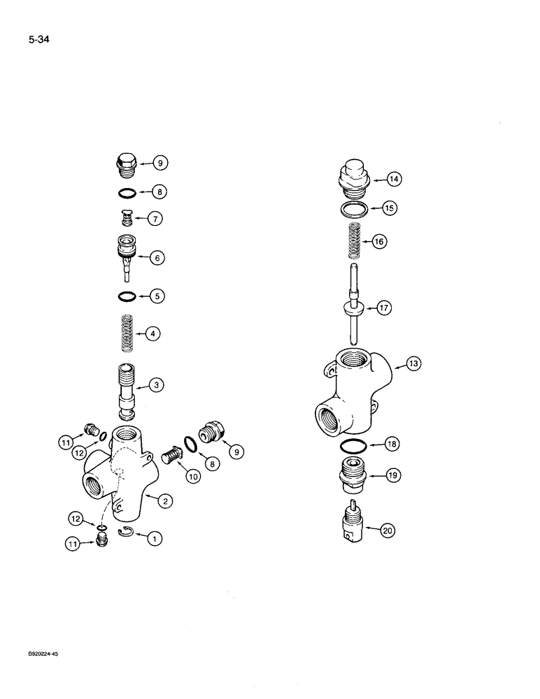 Схема запчастей Case 721 - (5-34) - AUXILIARY STEERING VALVES, STAND BY VALVE (05) - STEERING