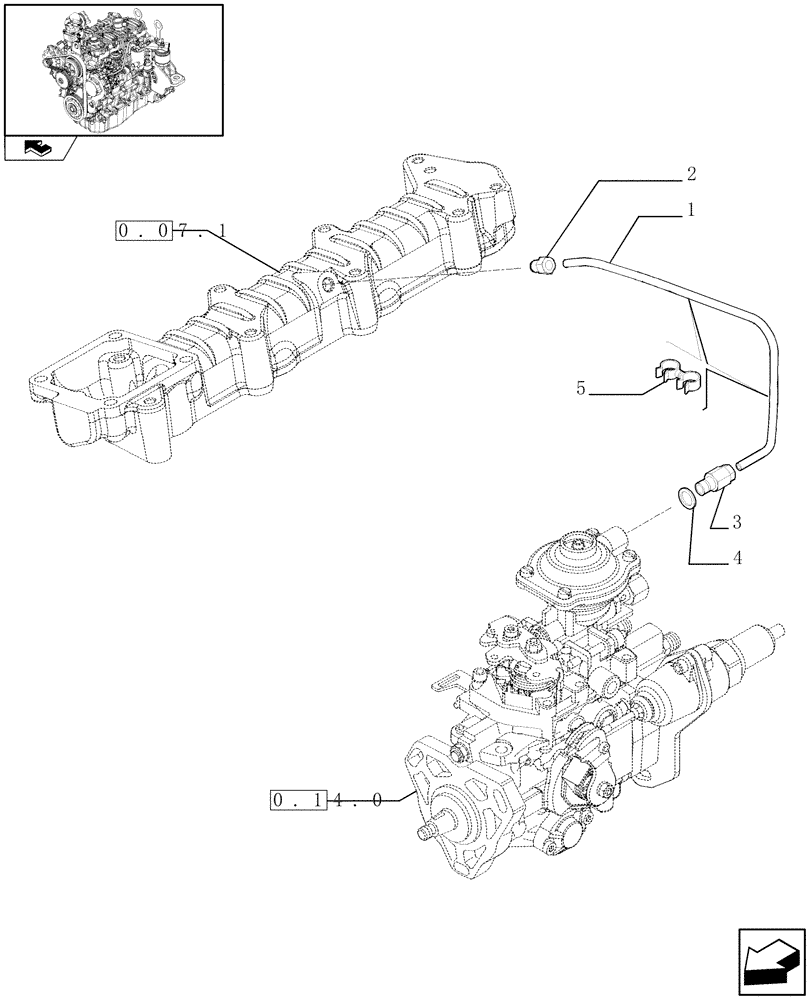 Схема запчастей Case F5CE9454E A002 - (0.14.6) - INJECTION EQUIPMENT - PIPING (504207272) 