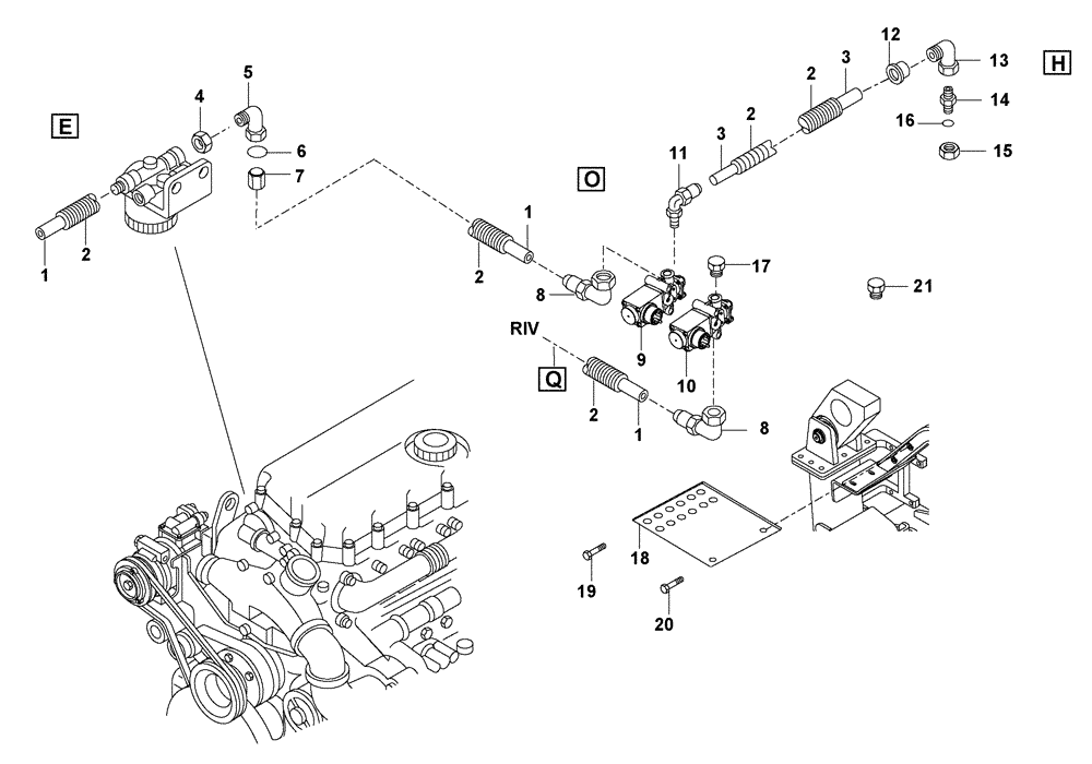 Схема запчастей Case 330B - (49A02010936[001]) - SOLENOIDS, PNEUMATIC SYSTEM - W/O RETARDER (87559449) (09) - Implement / Hydraulics / Frame / Brakes