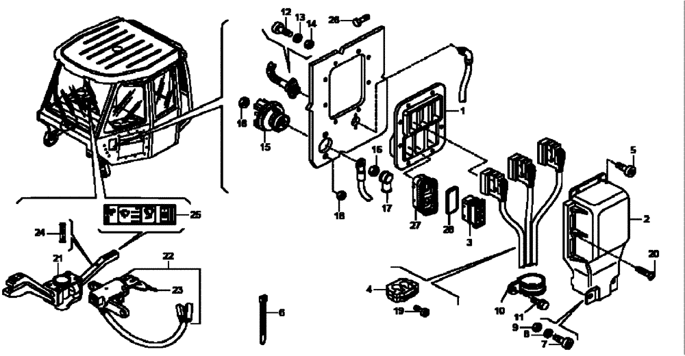 Схема запчастей Case 335B - (67A00002110[001]) - COMPONENTS ELECTRICAL (P.I.N. HHD0335BN8PG58147 AND AFTER) (84216525) (13) - Electrical System / Decals