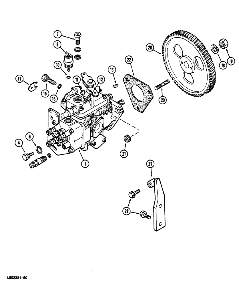 Схема запчастей Case 1088 - (060) - FUEL INJECTION PUMP AND DRIVE (10) - ENGINE