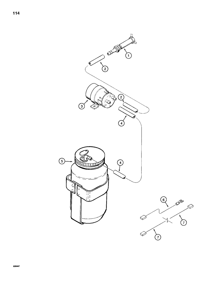 Схема запчастей Case 1280B - (114) - WINDSHIELD WASHER (04) - ELECTRICAL SYSTEMS