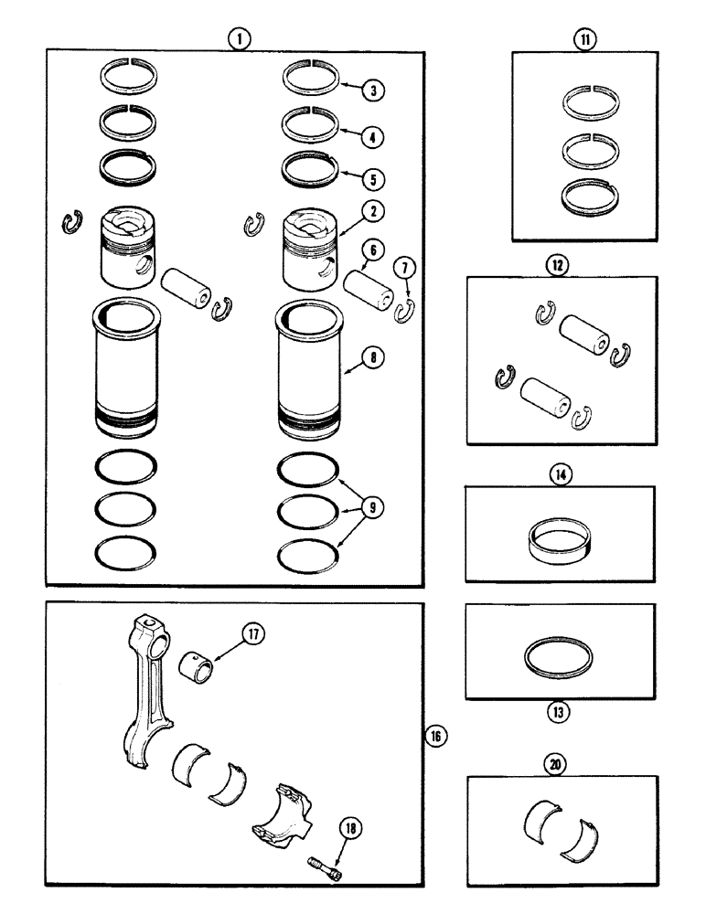 Схема запчастей Case 50 - (2-52) - PISTON ASSEMBLY, 504BDT ENGINE (02) - ENGINE