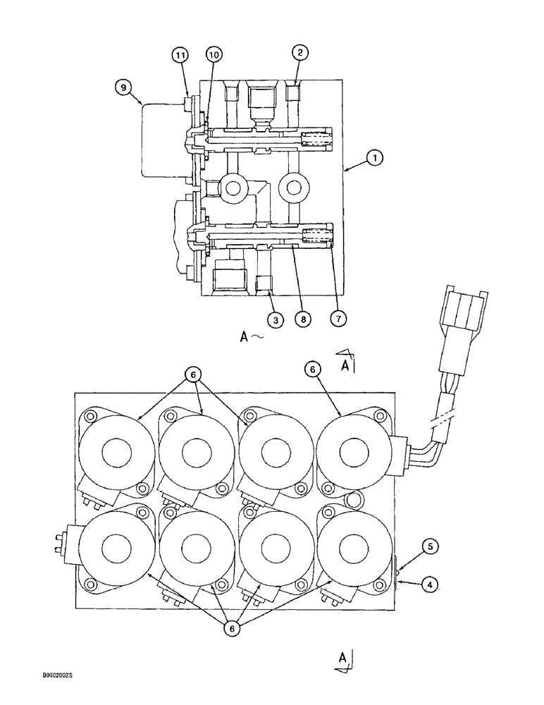 Схема запчастей Case 9010B - (8-118) - PILOT CONTROL SOLENOID VALVE (08) - HYDRAULICS