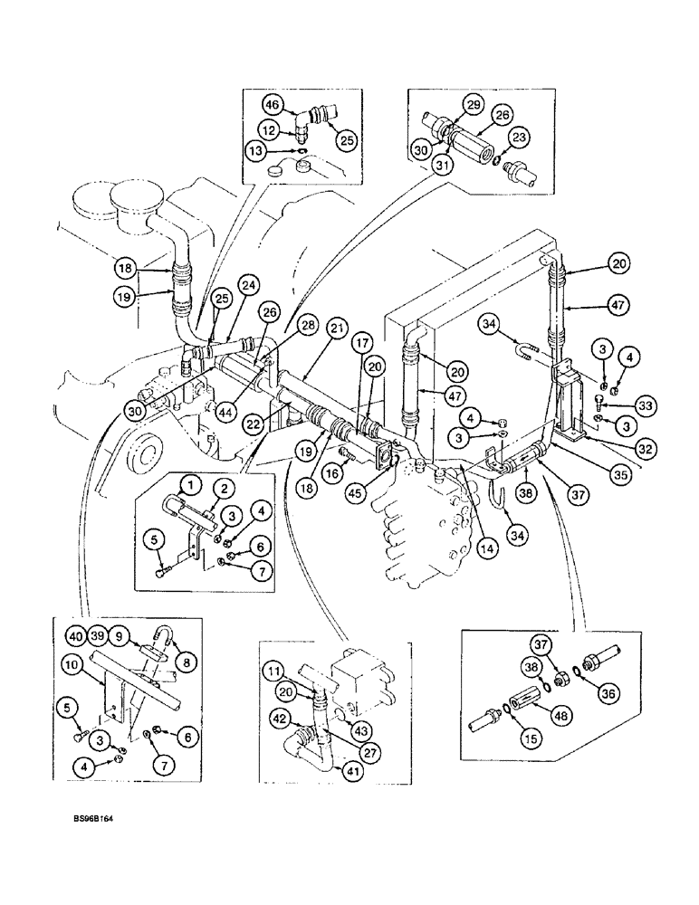 Схема запчастей Case 9010 - (8-12) - BASIC HYDRAULIC CIRCUIT, COOLING SYSTEM (08) - HYDRAULICS