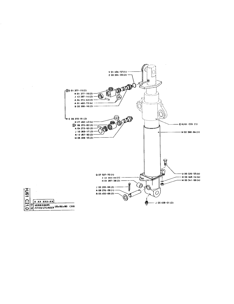 Схема запчастей Case 220 - (154) - FITTED CYLINDER (07) - HYDRAULIC SYSTEM