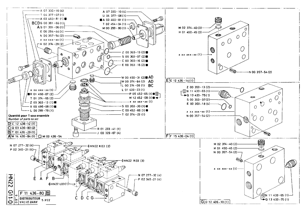 Схема запчастей Case 75C - (HN22 G11.0) - VALVE BANK - 5 P22 (07) - HYDRAULIC SYSTEM