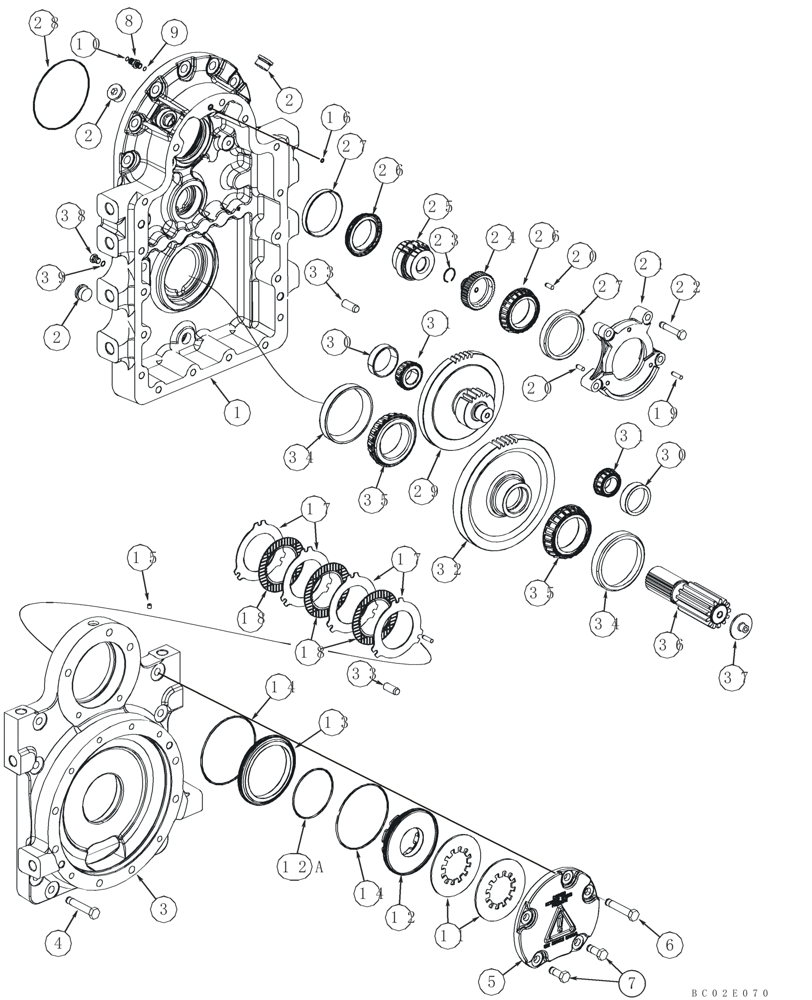 Схема запчастей Case 650K - (06-07) - FINAL DRIVE ASSY, DROP HOUSING (06) - POWER TRAIN