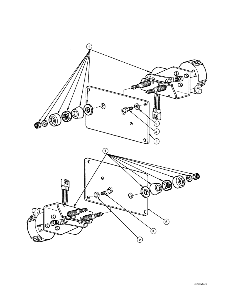 Схема запчастей Case 845 - (04.28[00]) - FRONT/REAR WINDSHILD WIPER MOTOR (CAB) (04) - ELECTRICAL SYSTEMS