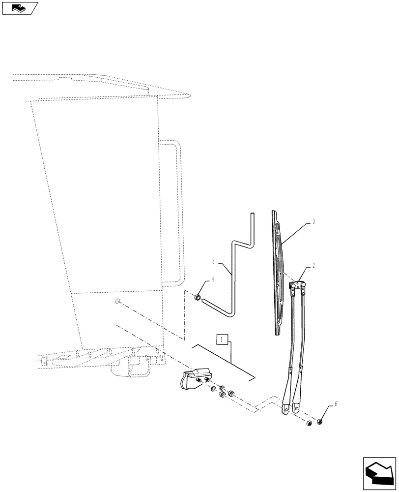 Схема запчастей Case 1021F - (55.518.02) - CAB - WIPER, FRONT (55) - ELECTRICAL SYSTEMS