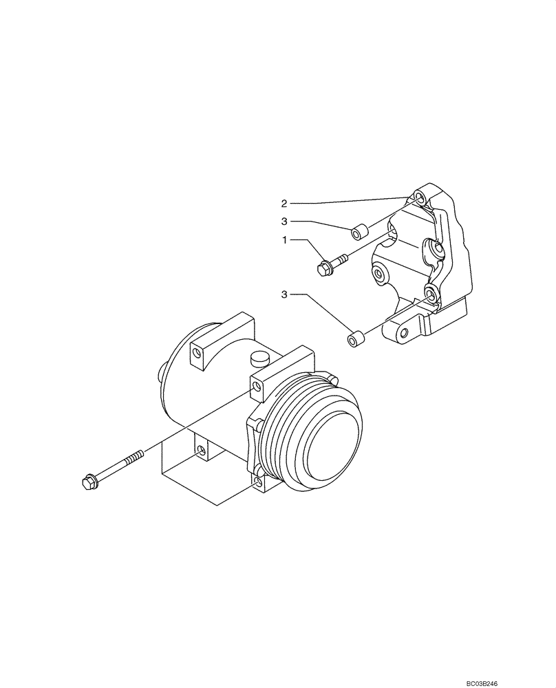 Схема запчастей Case 521D - (09-51) - AIR CONDITIONING - COMPRESSOR (09) - CHASSIS