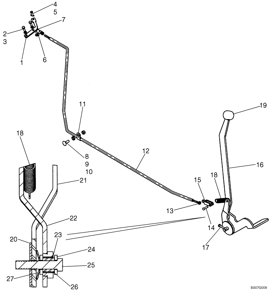 Схема запчастей Case 465 - (03-02B) - CONTROLS - THROTTLE; IF USED, SEE REF 16 (03) - FUEL SYSTEM