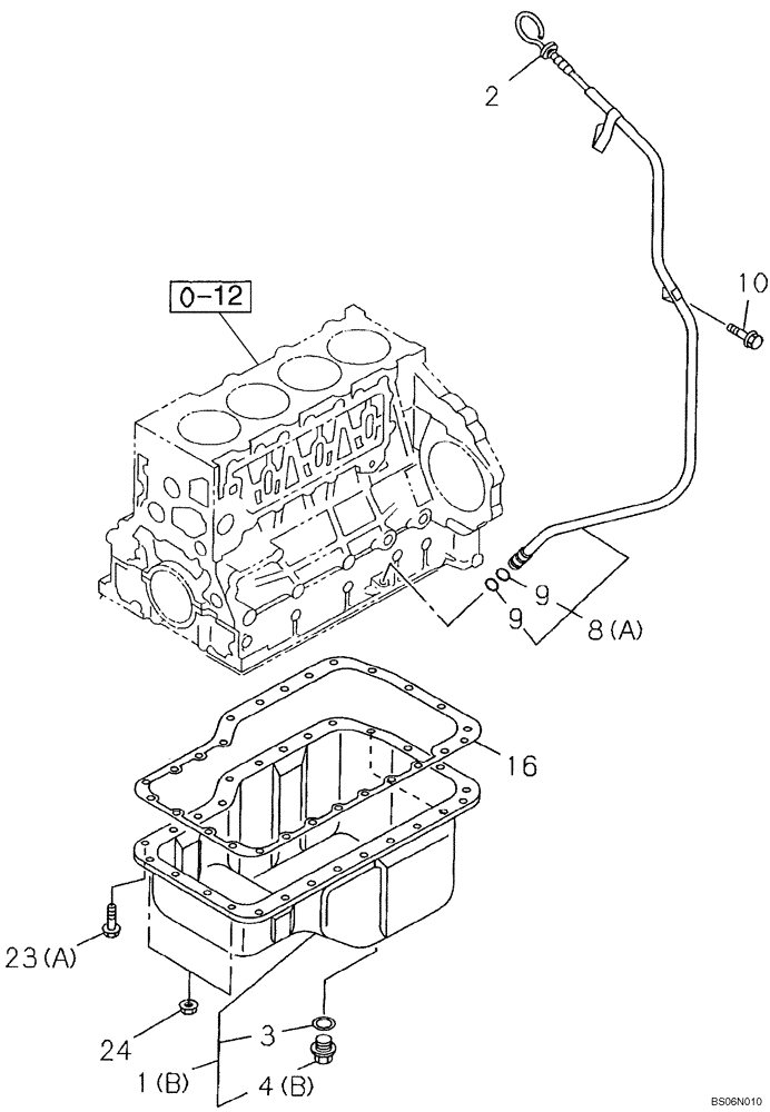 Схема запчастей Case CX210B - (02-15) - OIL PAN (02) - ENGINE