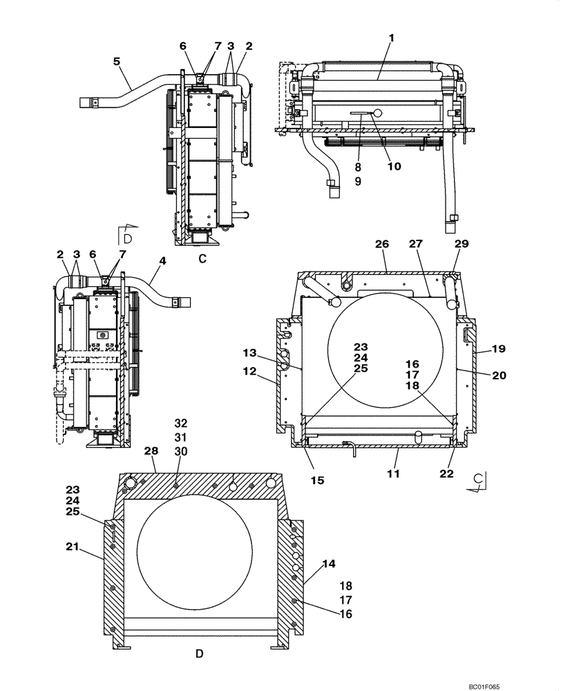 Схема запчастей Case CX800 - (02-06) - RADIATOR MOUNTING (02) - ENGINE