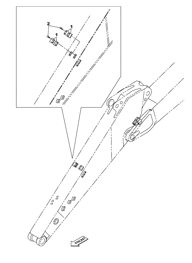 Схема запчастей Case CX235C SR - (84.912.03) - DIPPER (2.23 M ) BRACKET - OPTIONAL (84) - BOOMS, DIPPERS & BUCKETS