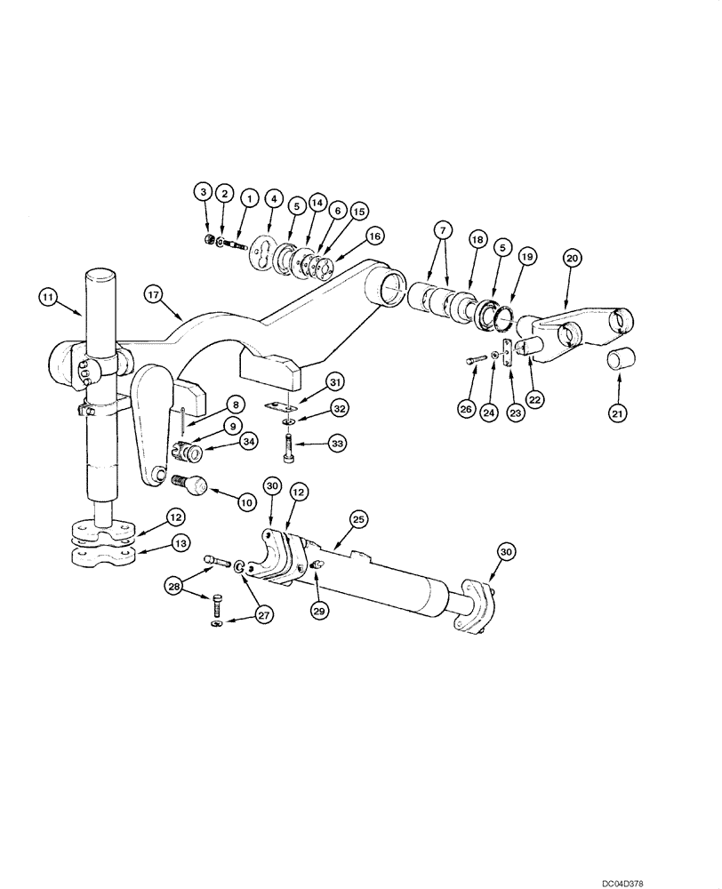 Схема запчастей Case 865 - (08.64[00]) - CYLINDER - SADDLE AND ACTUATING (OPTIONAL) (08) - HYDRAULICS