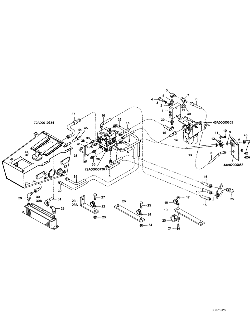 Схема запчастей Case 327B - (72A00000737[001]) - HYDRAULIC DUMP CIRCUIT (87561487) (09) - Implement / Hydraulics / Frame / Brakes