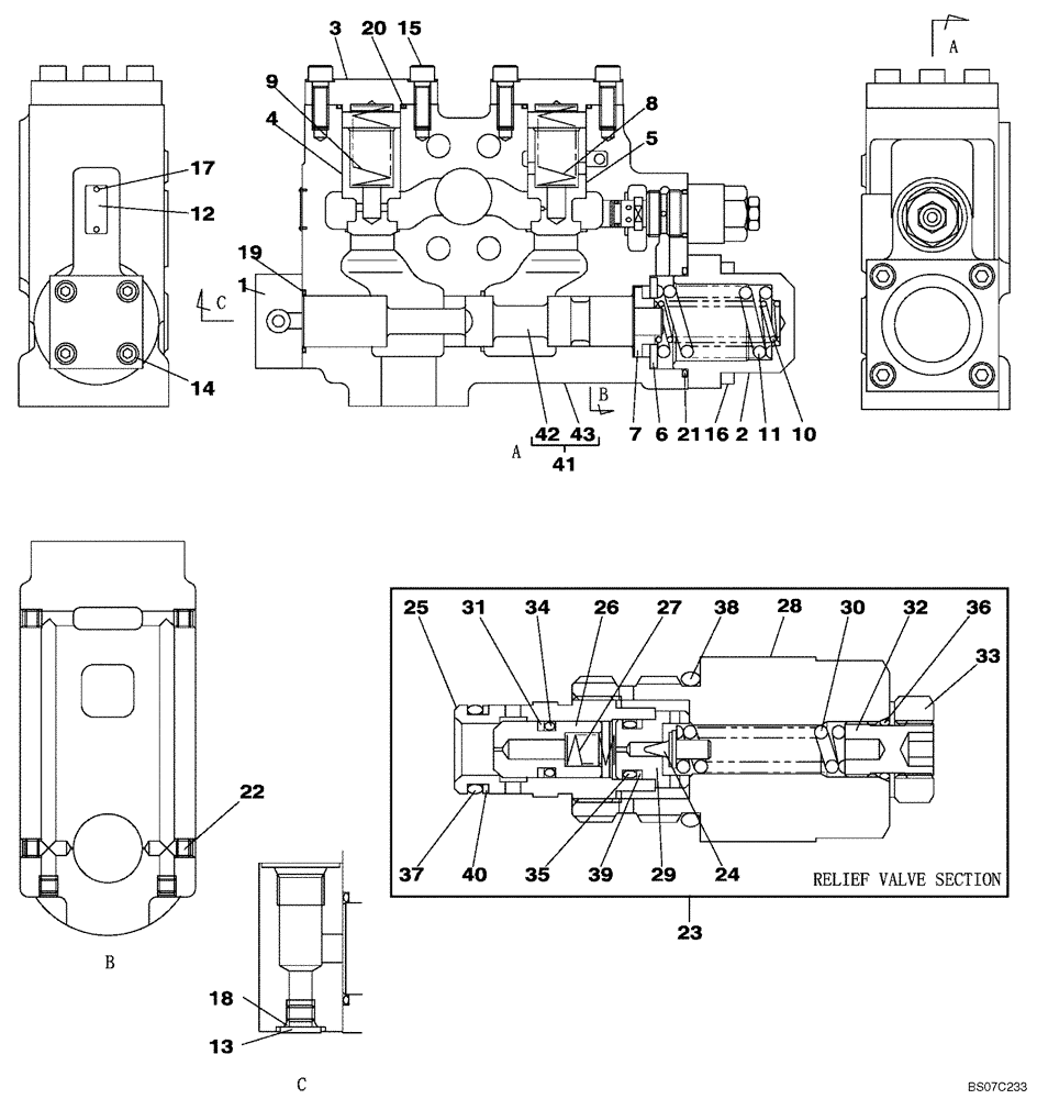 Схема запчастей Case CX330 - (08-401-01[01]) - SAFETY VALVE - DIPPER CYLINDER (08) - HYDRAULICS