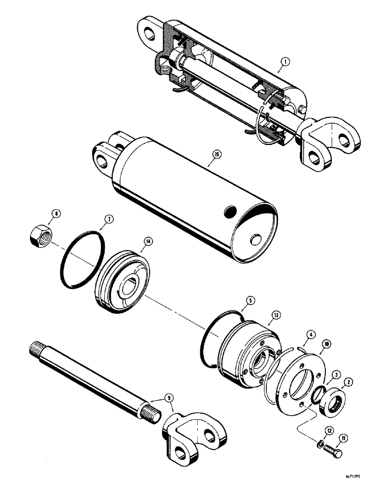 Схема запчастей Case 310G - (242) - A11231 THREE POINT HITCH CYLINDER (07) - HYDRAULIC SYSTEM