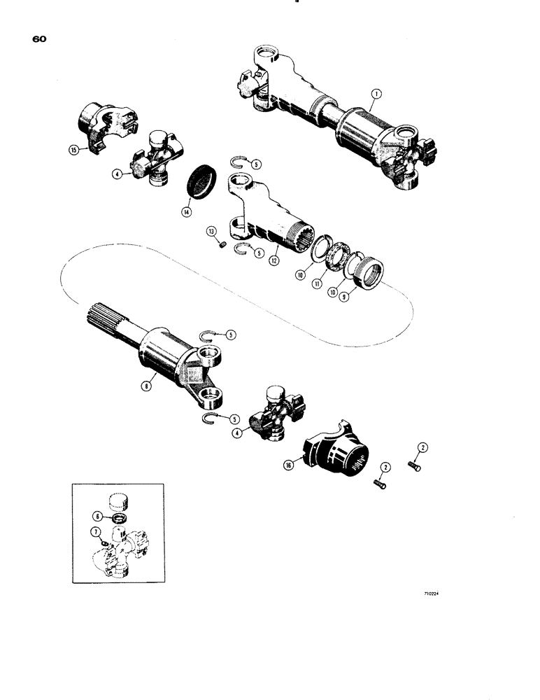 Схема запчастей Case 1150 - (060) - DRIVESHAFT (03) - TRANSMISSION