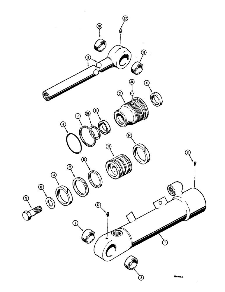 Схема запчастей Case 350B - (240) - G101247 DOZER TILT CYLINDER (07) - HYDRAULIC SYSTEM