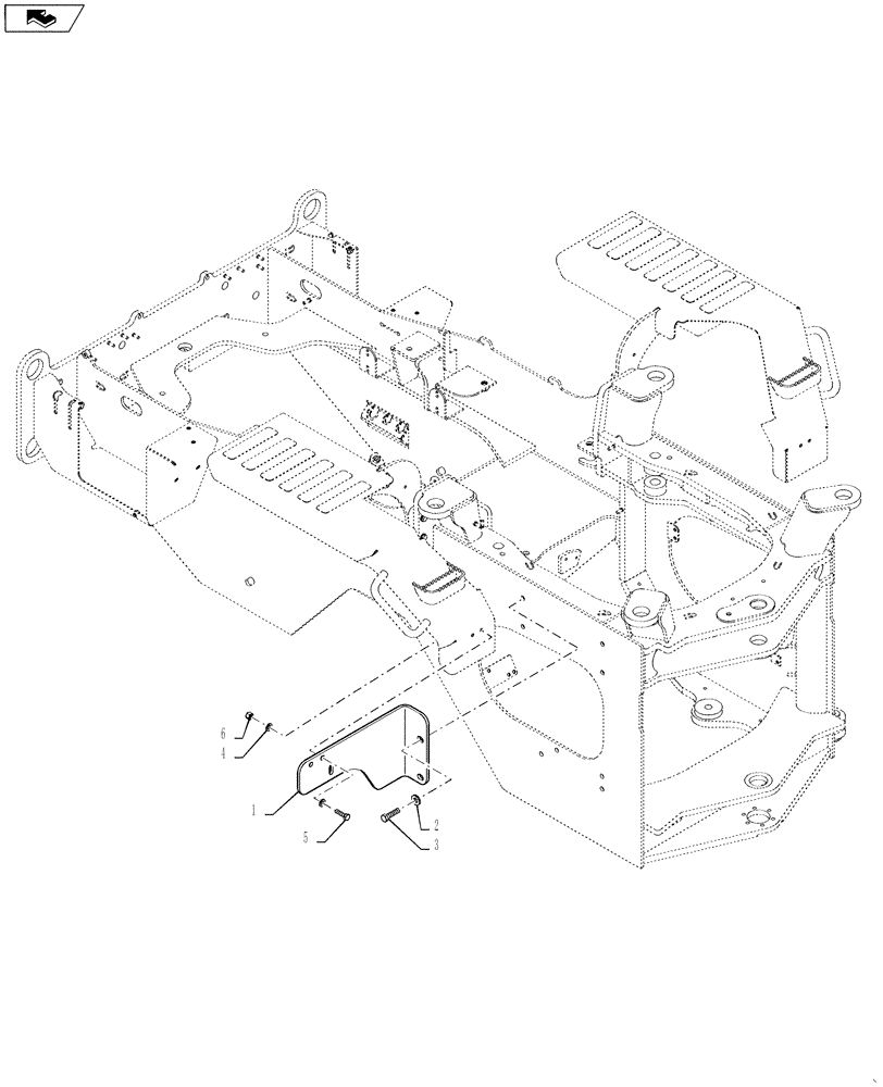 Схема запчастей Case 521F - (90.116.05) - RIGHT HAND FENDER SUPPORT BRACKET (90) - PLATFORM, CAB, BODYWORK AND DECALS