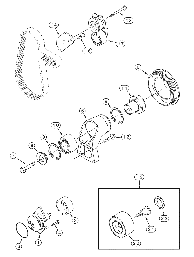 Схема запчастей Case 550H - (2-09) - WATER PUMP SYSTEM, 4-390/4T-390 EMISSIONS CERTIFIED ENGINE (02) - ENGINE