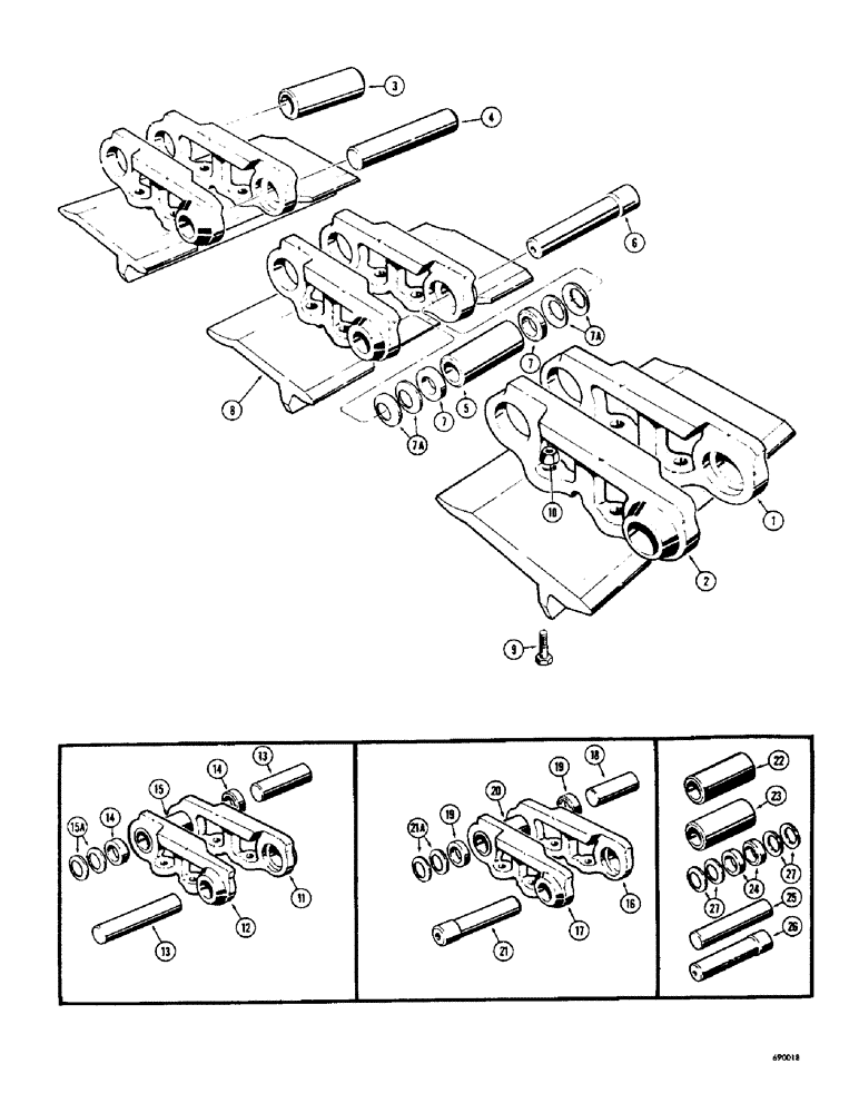 Схема запчастей Case 750 - (143A) - SEALED TRACK CHAIN - 6 ROLLER, SERVICE REPLACEMENT (04) - UNDERCARRIAGE