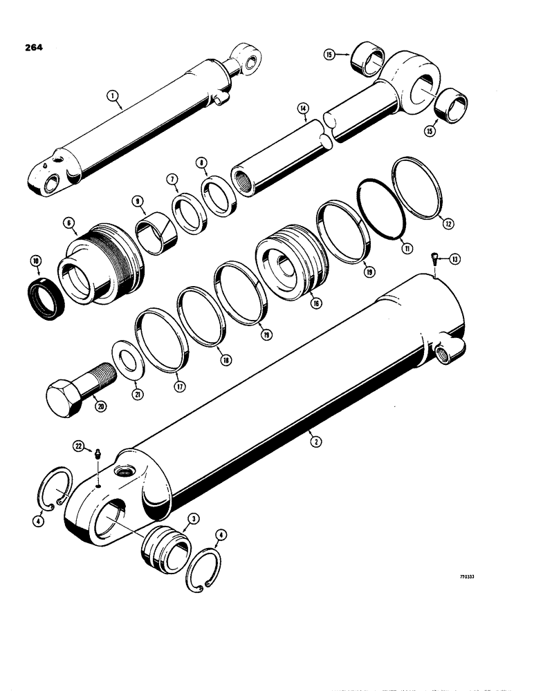 Схема запчастей Case 35 - (264) - G101180 AND G101181 BACKHOE STABILIZER CYLINDERS, WITH ONE PIECE PISTON 