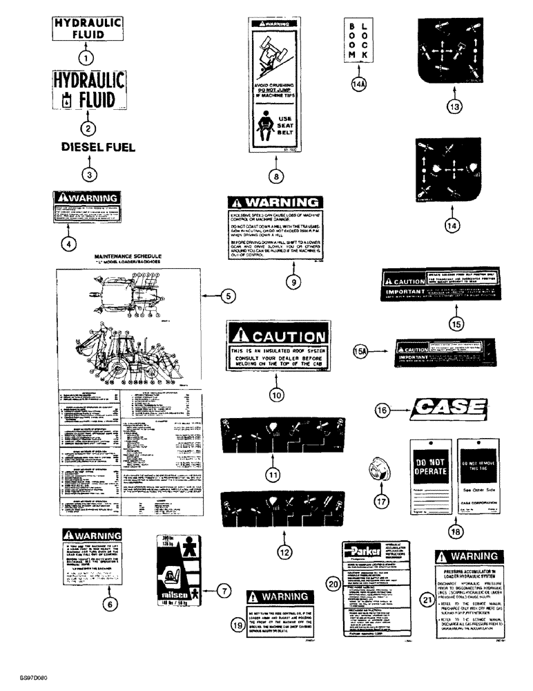 Схема запчастей Case 580SL - (9-138) - DECALS (09) - CHASSIS/ATTACHMENTS