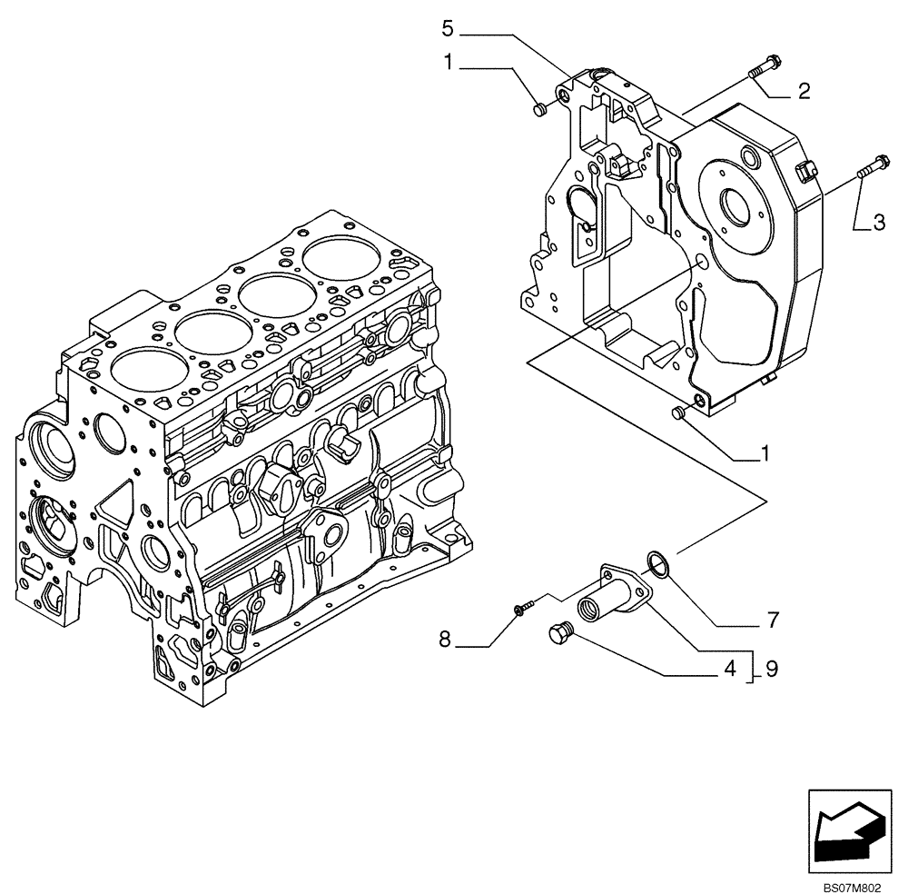 Схема запчастей Case 570MXT - (02-12) - CRANKCASE COVERS (02) - ENGINE