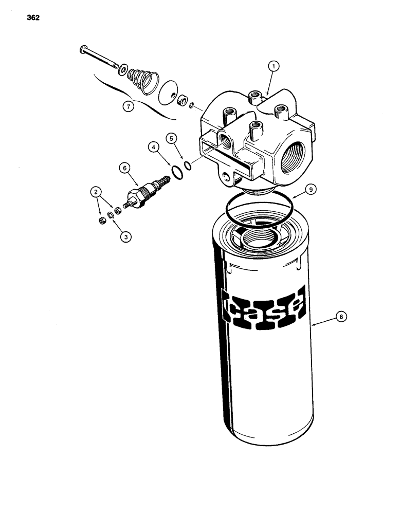 Схема запчастей Case 480D - (362) - D122362 AND D131293 HYDRAULIC OIL FILTERS (35) - HYDRAULIC SYSTEMS