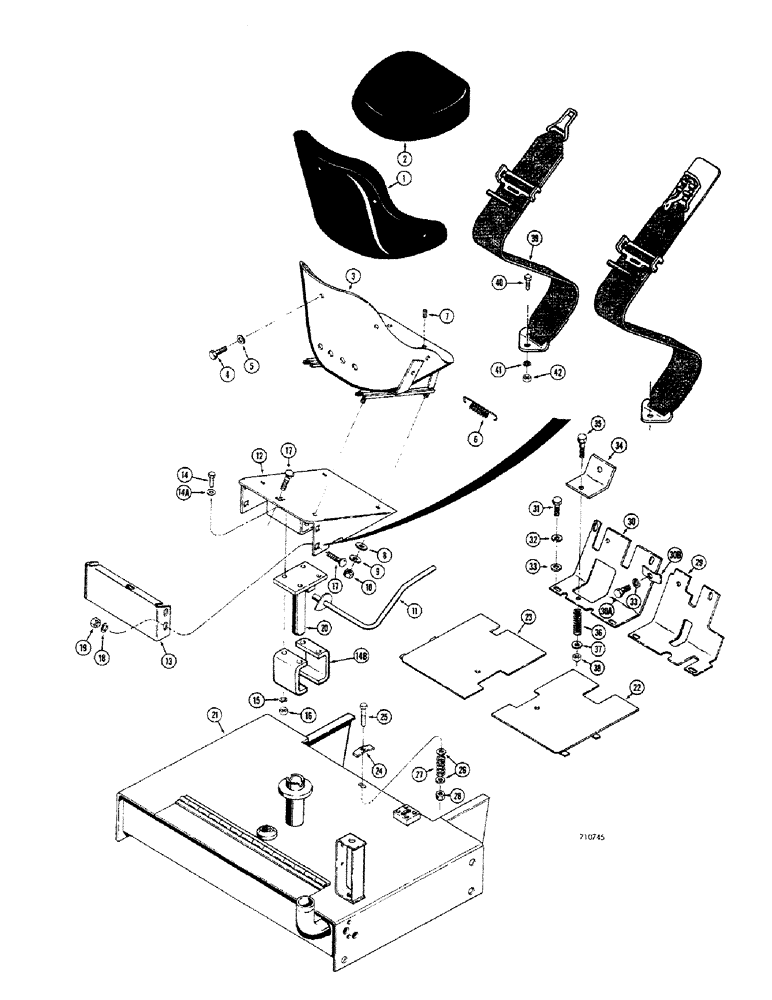 Схема запчастей Case 680CK - (160) - FUEL TANK, FLOOR PLATES AND SEAT (10) - ENGINE