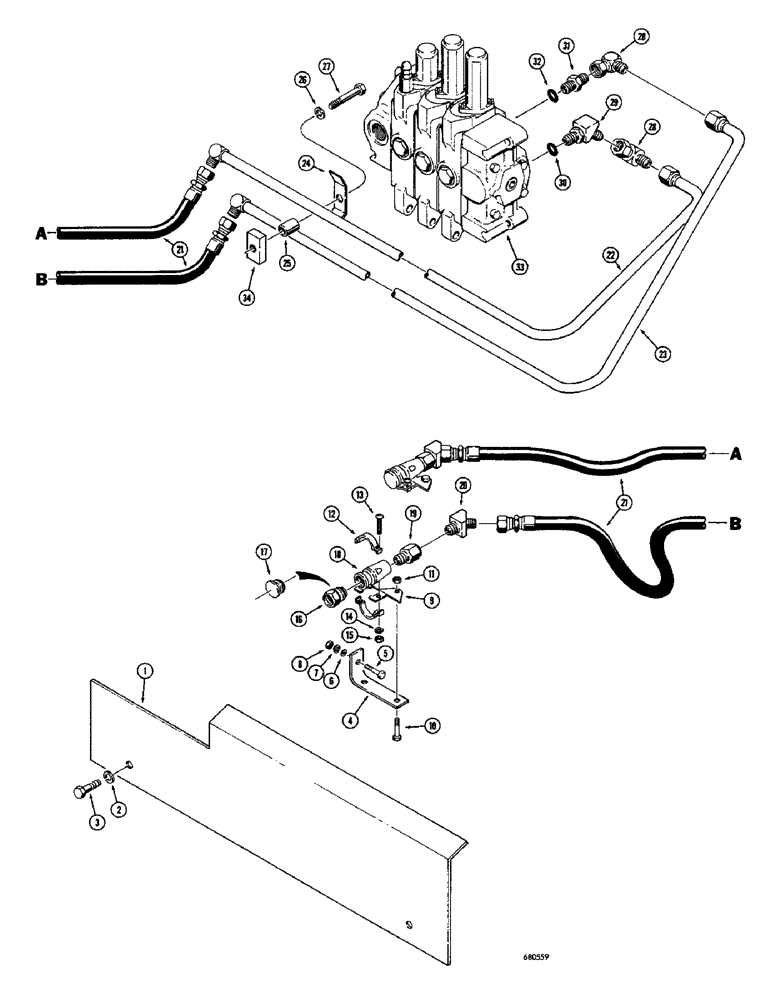 Схема запчастей Case 750 - (220) - PULL BEHIND HYDRAULICS (07) - HYDRAULIC SYSTEM