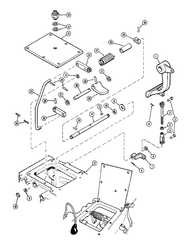 Схема запчастей Case 580B - (138) - DUMP CONTROL LINKAGE (06) - POWER TRAIN