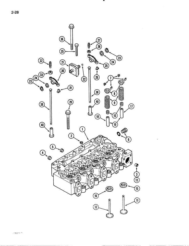 Схема запчастей Case 480E LL - (2-28) - VALVE MECHANISM, 4-390 ENGINE (02) - ENGINE