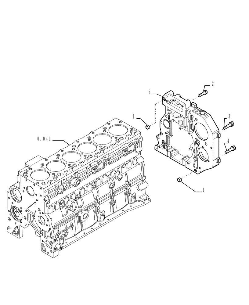 Схема запчастей Case 1850K - (0.043[01]) - CRANKCASE COVERS - REAR (01) - ENGINE