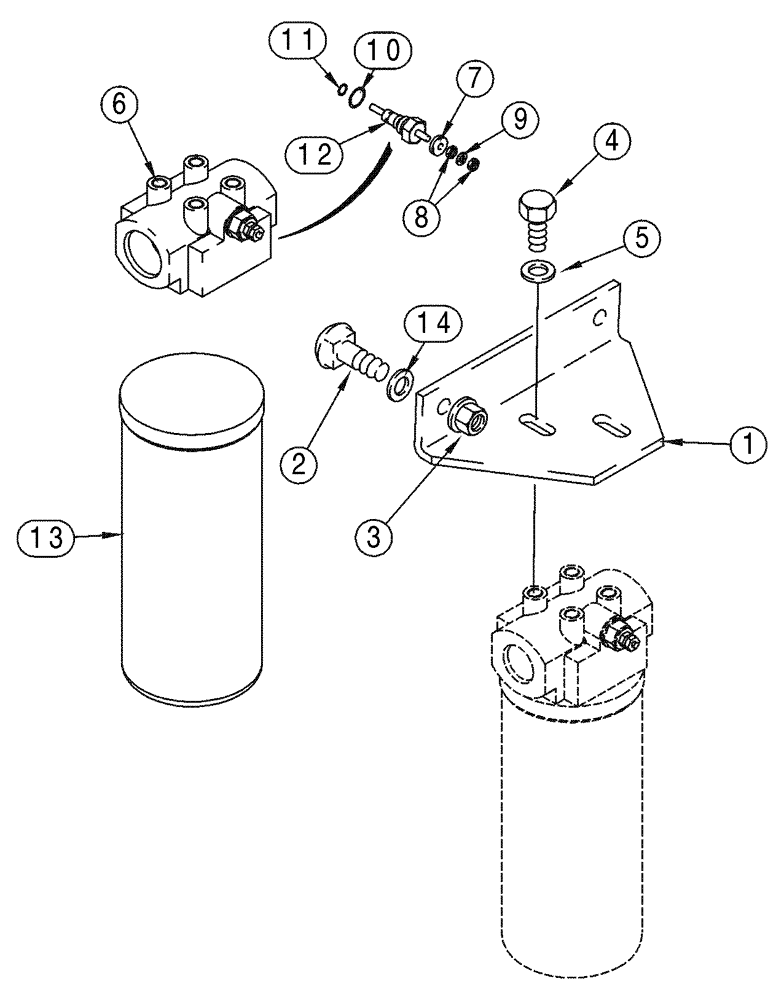 Схема запчастей Case 75XT - (06-08) - FILTER ASSY - MOUNTING (06) - POWER TRAIN