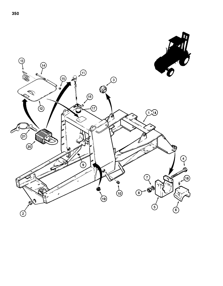 Схема запчастей Case 586D - (350) - CHASSIS (39) - FRAMES AND BALLASTING