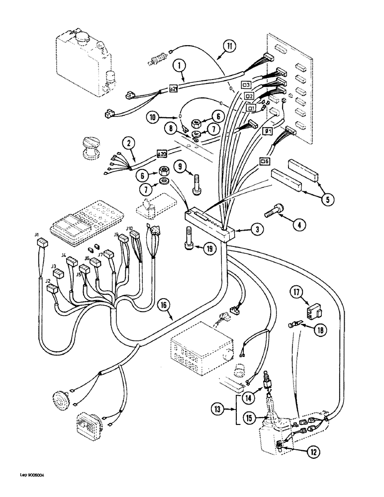 Схема запчастей Case 1088 - (4-18) - CAB ELECTRICAL HARNESS, P.I.N. FROM 20222 AND AFTER, P.I.N. FROM 106906 AND AFTER (04) - ELECTRICAL SYSTEMS