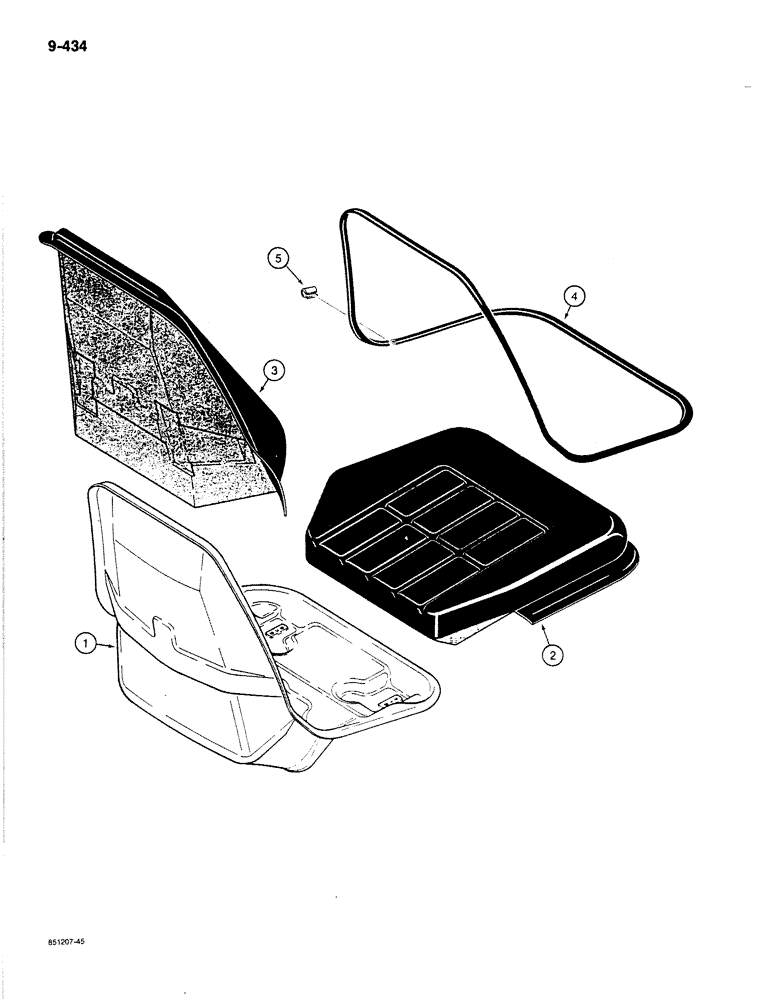 Схема запчастей Case 780C - (9-434) - SEAT ASSEMBLY, D123196 STANDARD SEAT ASSEMBLY (09) - CHASSIS/ATTACHMENTS